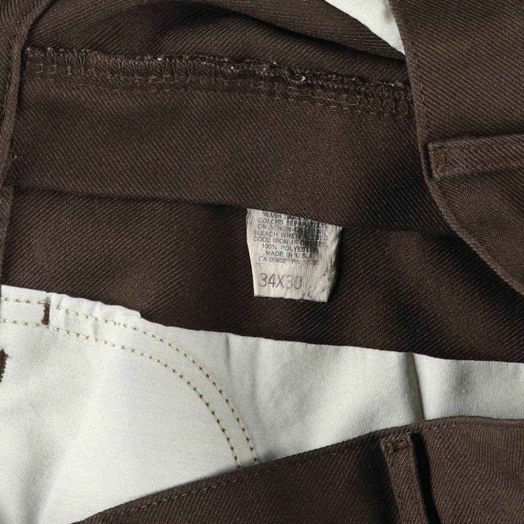 Vintage 1980'S Lee slacks, made in the USA, men's size W35. polyester brown type Vintage Second Hand