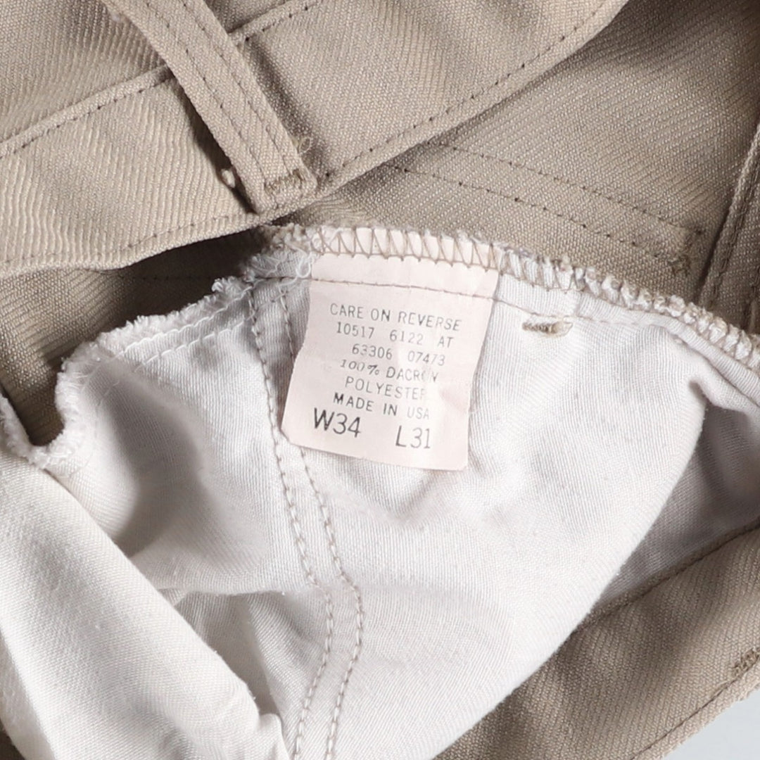 90'S Levi's STA-PREST flared pants (10517-6122), made in the USA, men's, size 35, vintage polyester Beige type Vintage Second Hand