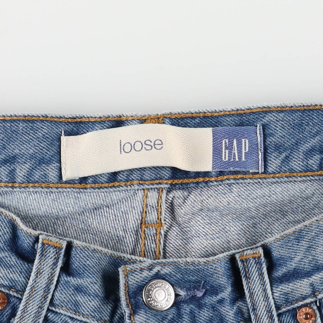 Vintage 90s-00'S GAP Blue Jeans loose tapered denim pants, made in Canada, men's size W34. cotton blue type Vintage Second Hand