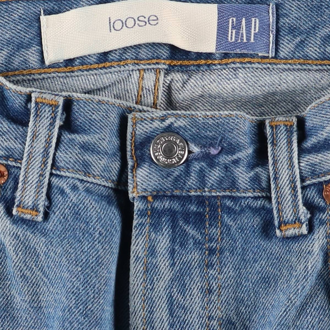Vintage 90s-00'S GAP Blue Jeans loose tapered denim pants, made in Canada, men's size W34. cotton blue type Vintage Second Hand