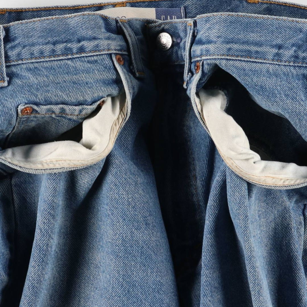 Vintage 90s-00'S GAP Blue Jeans loose tapered denim pants, made in Canada, men's size W34. cotton blue type Vintage Second Hand