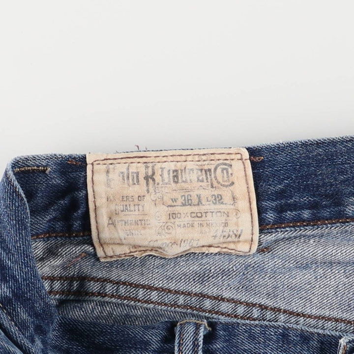 Ralph Lauren POLO RALPH LAUREN straight denim pants for men, W37 equivalent cotton blue type Vintage Second Hand