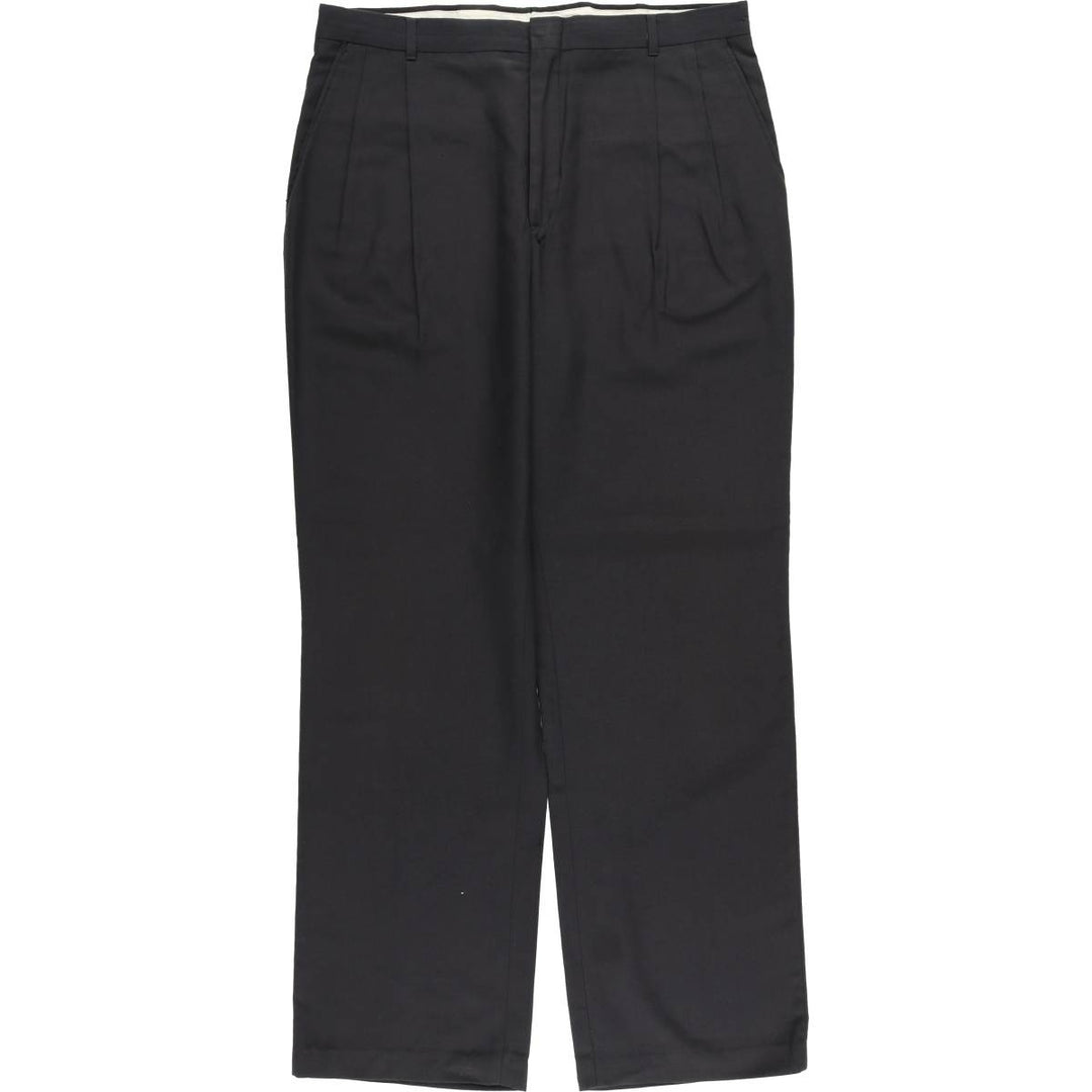 Two-pleat slacks, made in the USA, men's size W36 unclear black type Vintage Second Hand
