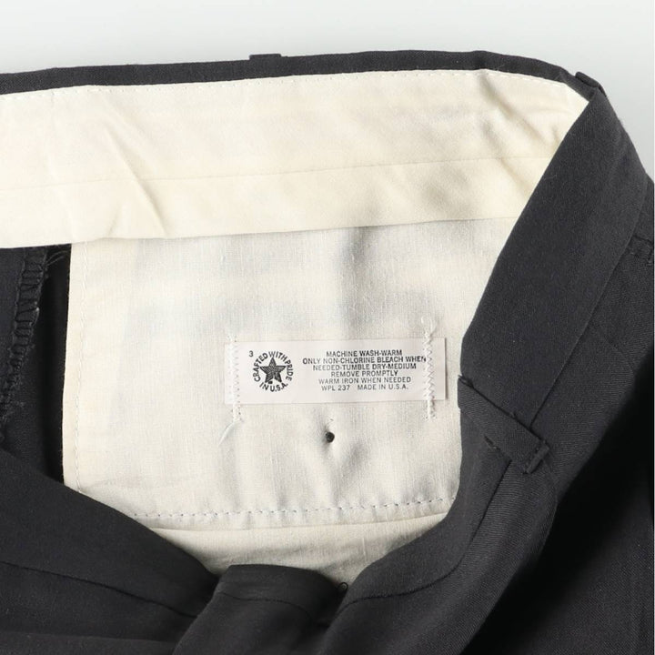 Two-pleat slacks, made in the USA, men's size W36 unclear black type Vintage Second Hand