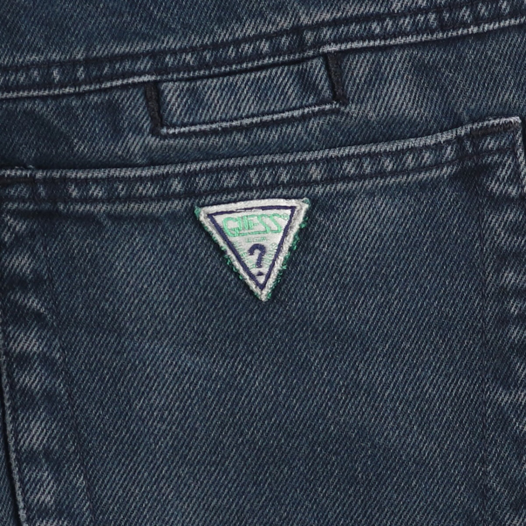 90'S Guess Jeans Black Tapered Denim Pants, Made in USA, Men's, W29, Vintage cotton black type Vintage Second Hand