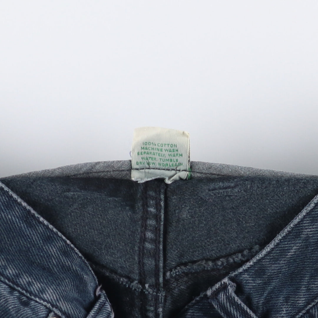 90'S Guess Jeans Black Tapered Denim Pants, Made in USA, Men's, W29, Vintage cotton black type Vintage Second Hand