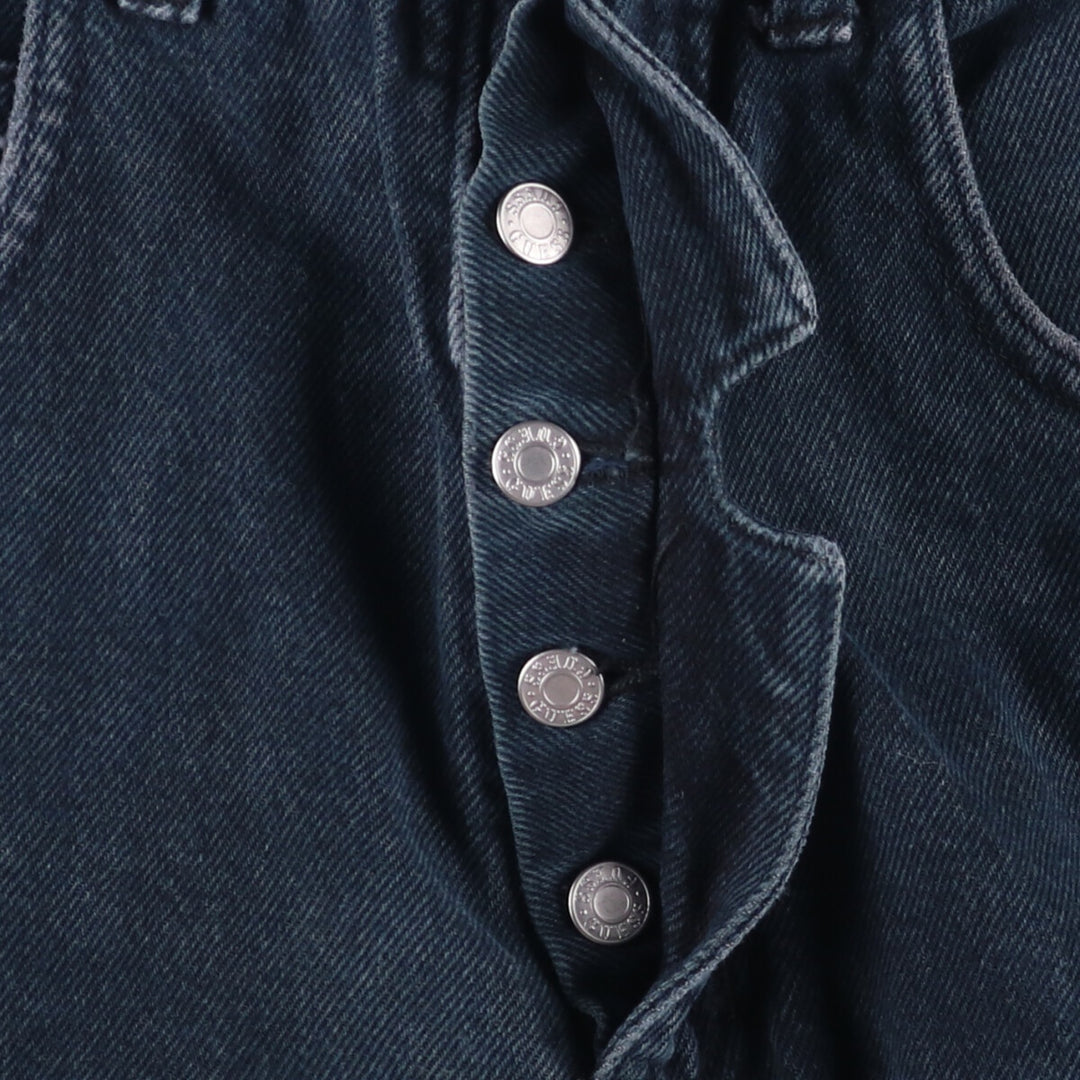 90'S Guess Jeans Black Tapered Denim Pants, Made in USA, Men's, W29, Vintage cotton black type Vintage Second Hand