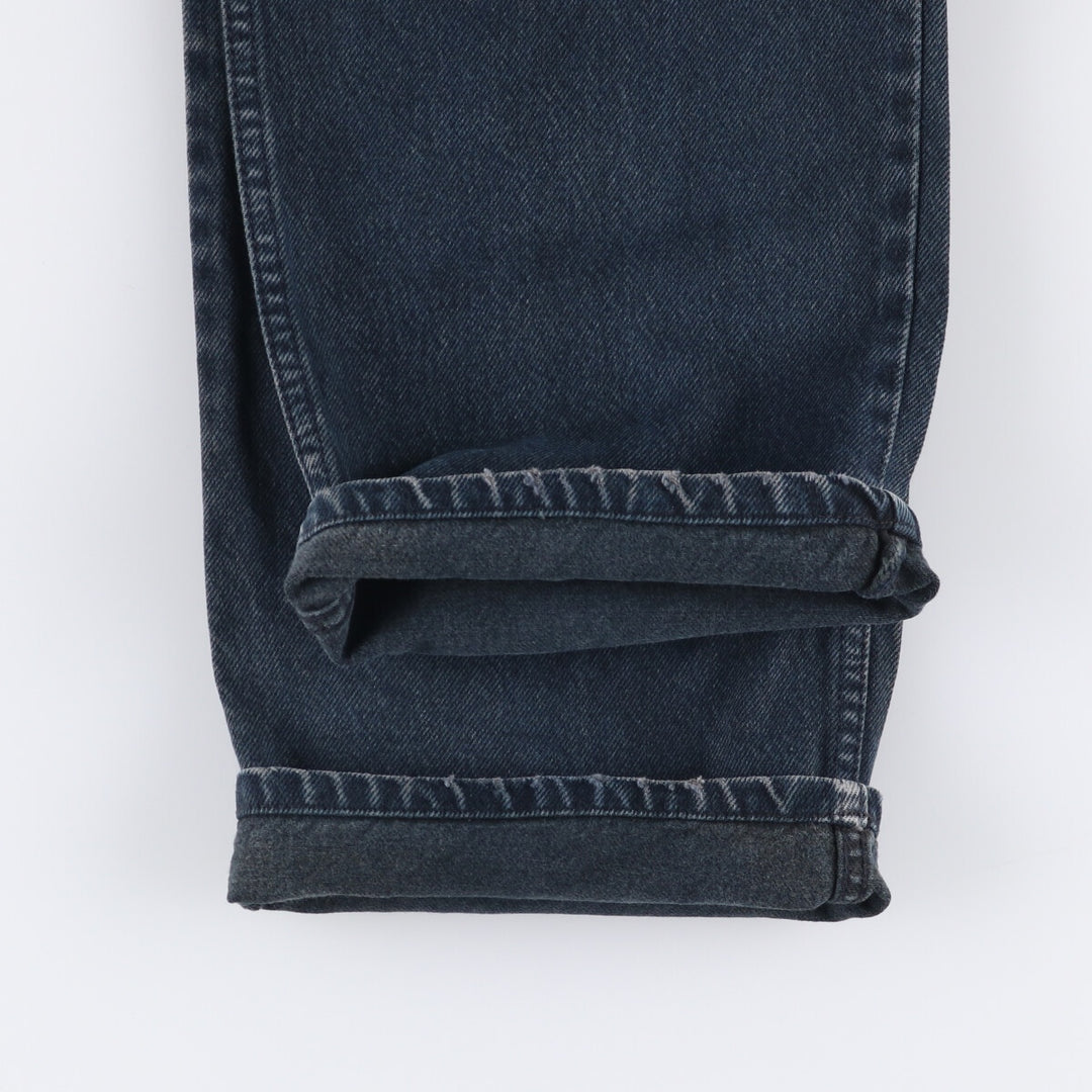 90'S Guess Jeans Black Tapered Denim Pants, Made in USA, Men's, W29, Vintage cotton black type Vintage Second Hand