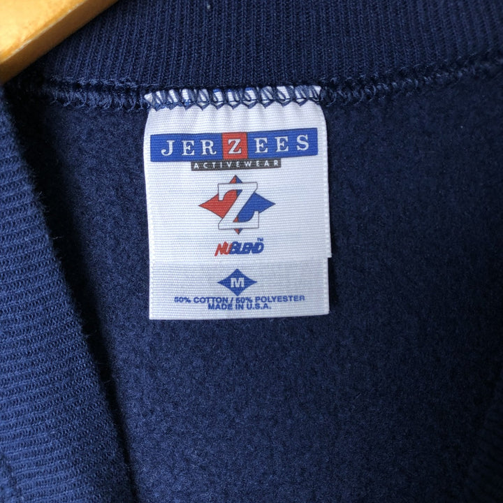 90'S Jerzees Plain Blank Sweatshirt Trainer Made in USA Men's M Vintage cotton navy blue type Vintage Second Hand