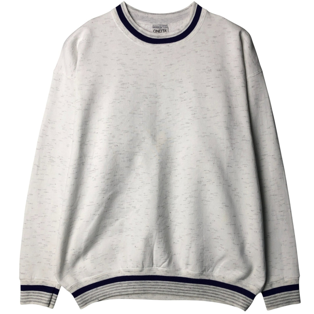 90'S Oneita Power-Sweats plain blank sweatshirt, made in the USA, men's size XL, vintage cotton gray type Vintage Second Hand