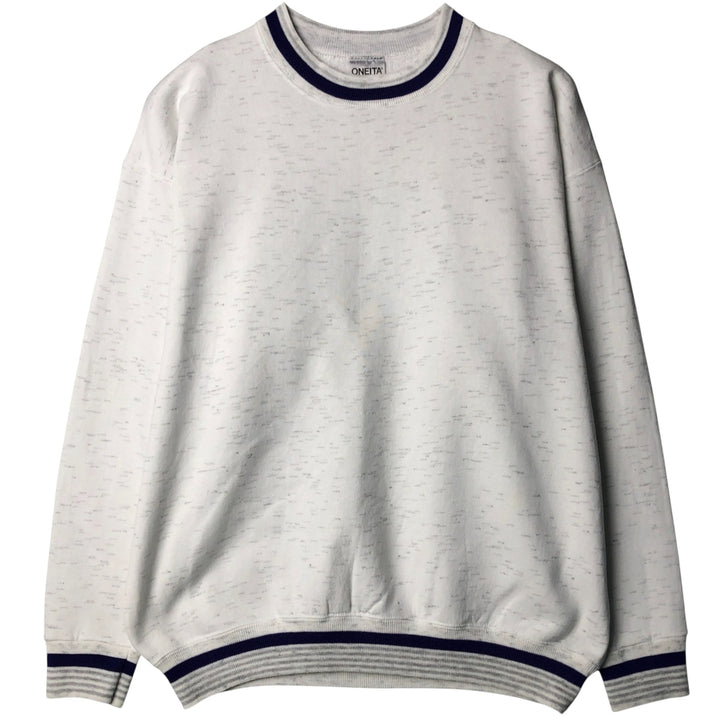90'S Oneita Power-Sweats plain blank sweatshirt, made in the USA, men's size XL, vintage cotton gray type Vintage Second Hand