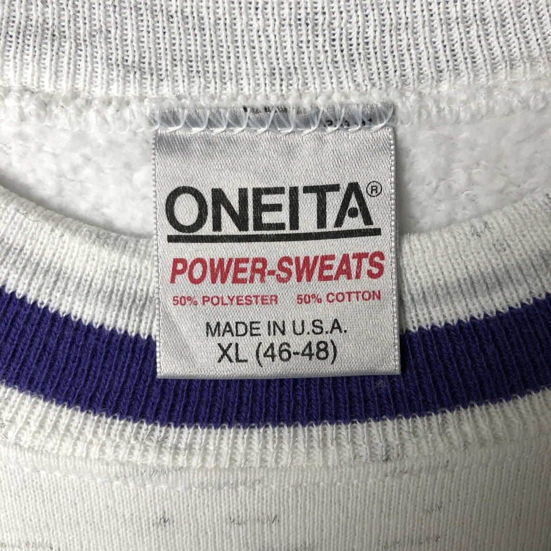 90'S Oneita Power-Sweats plain blank sweatshirt, made in the USA, men's size XL, vintage cotton gray type Vintage Second Hand