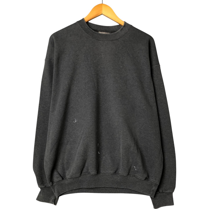 Vintage 90s-00'S Hanes Ultimate Cotton plain blank sweatshirt, men's size L cotton Charcoal Vintage Second Hand