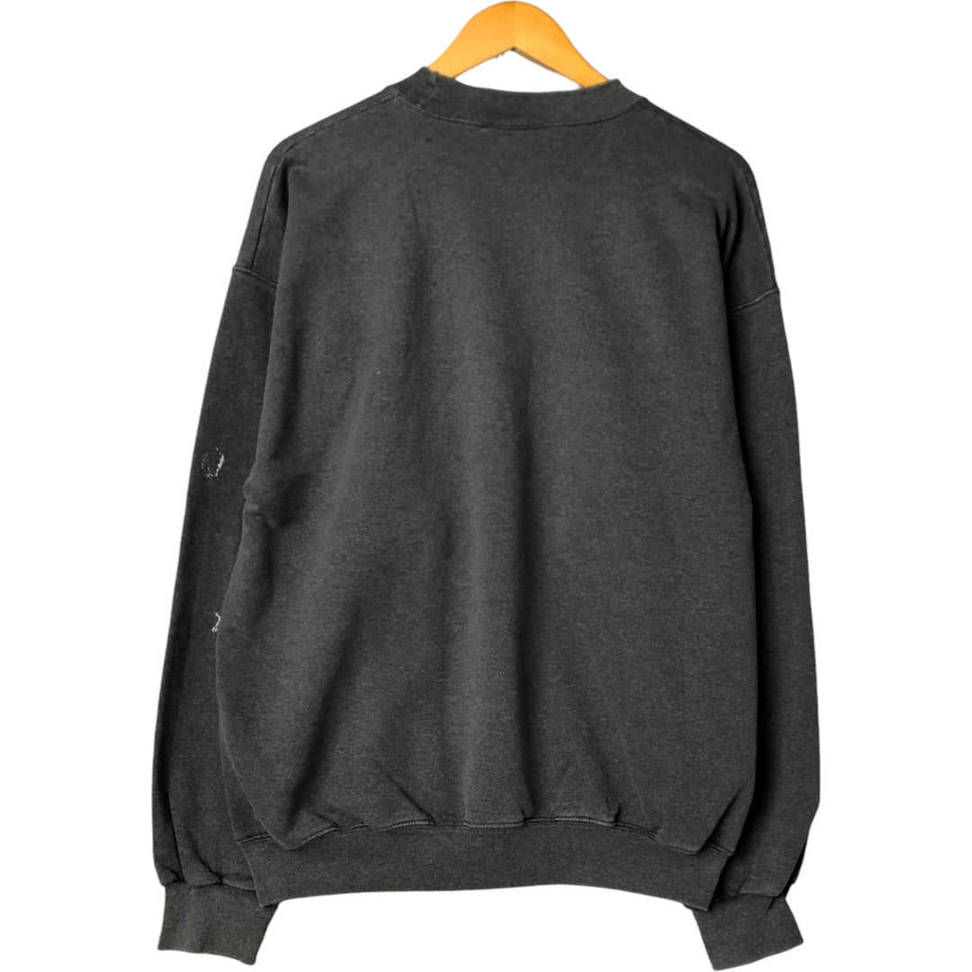 Vintage 90s-00'S Hanes Ultimate Cotton plain blank sweatshirt, men's size L cotton Charcoal Vintage Second Hand