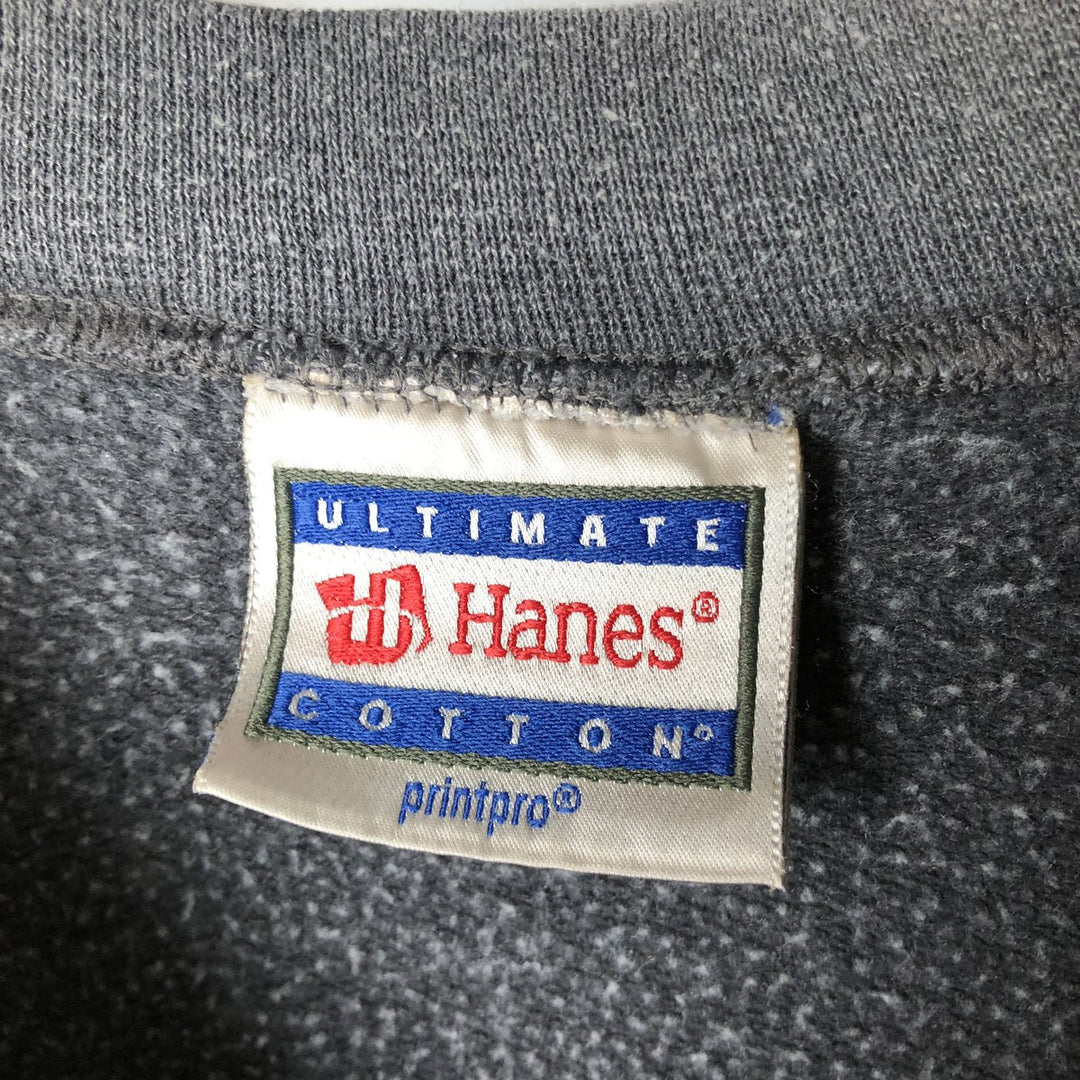 Vintage 90s-00'S Hanes Ultimate Cotton plain blank sweatshirt, men's size L cotton Charcoal Vintage Second Hand
