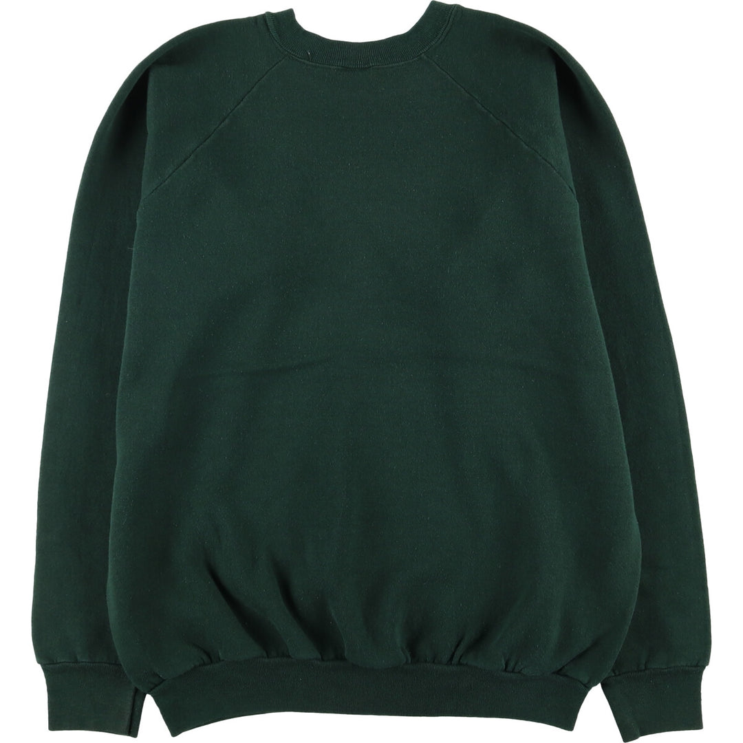 90'S BVD plain blank sweatshirt, sweatshirt, made in USA, men's XL size, vintage cotton Green type dark green Vintage Second Hand
