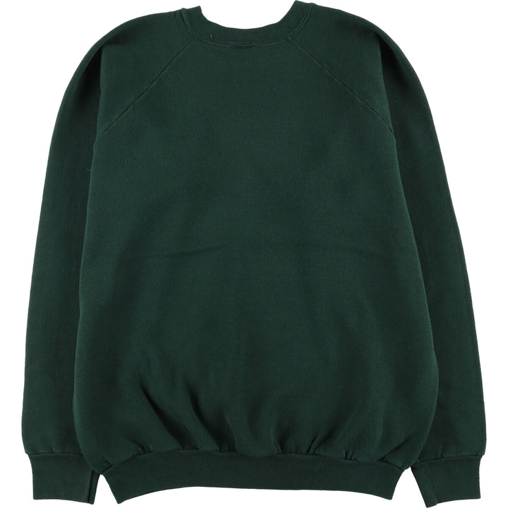 90'S BVD plain blank sweatshirt, sweatshirt, made in USA, men's XL size, vintage cotton Green type dark green Vintage Second Hand