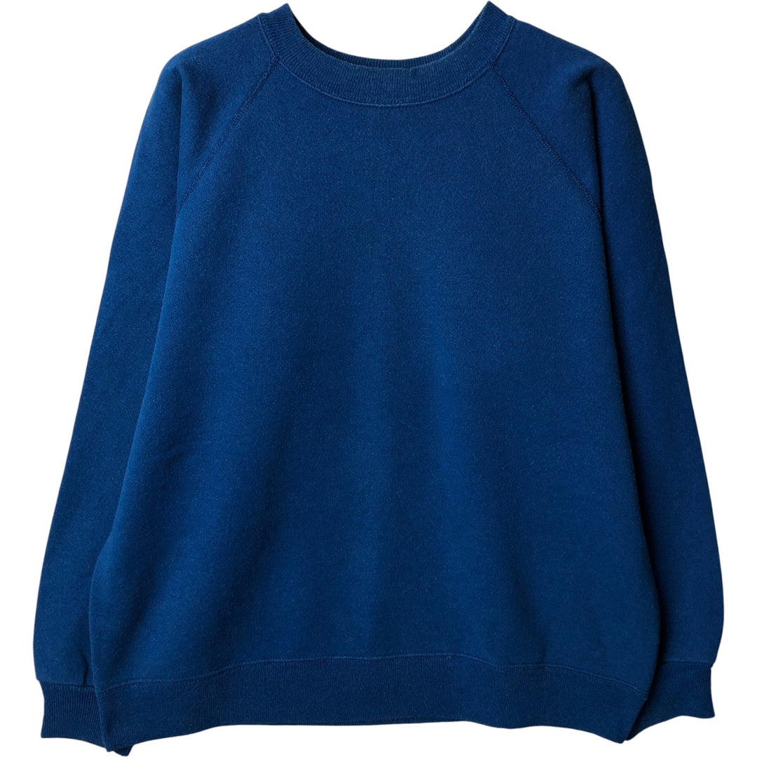 Vintage 1980'S Hanes plain blank sweatshirt, made in the USA, size L, men's cotton blue type Vintage Second Hand