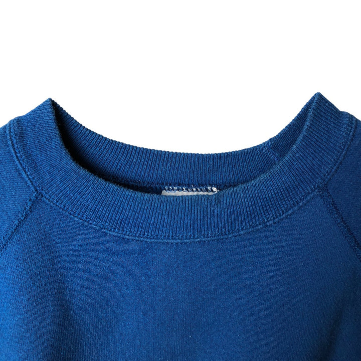 Vintage 1980'S Hanes plain blank sweatshirt, made in the USA, size L, men's cotton blue type Vintage Second Hand