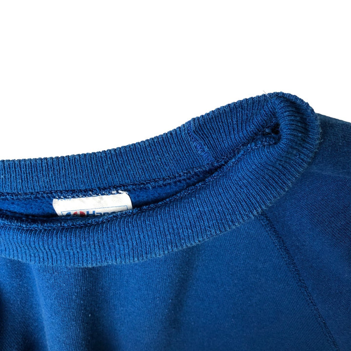 Vintage 1980'S Hanes plain blank sweatshirt, made in the USA, size L, men's cotton blue type Vintage Second Hand