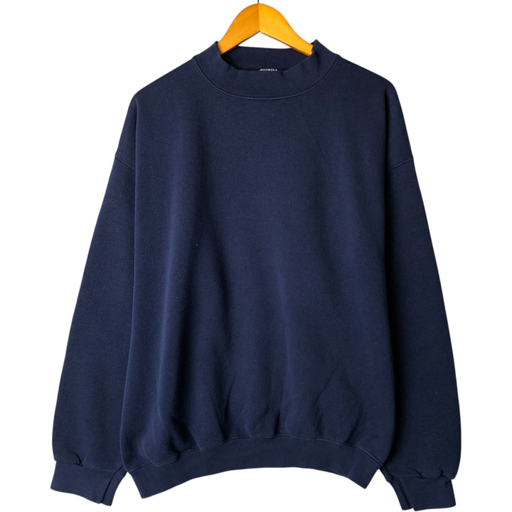 Vintage 90'S CHIC mock neck plain blank sweatshirt, made in the USA, men's size XL cotton navy blue type Vintage Second Hand