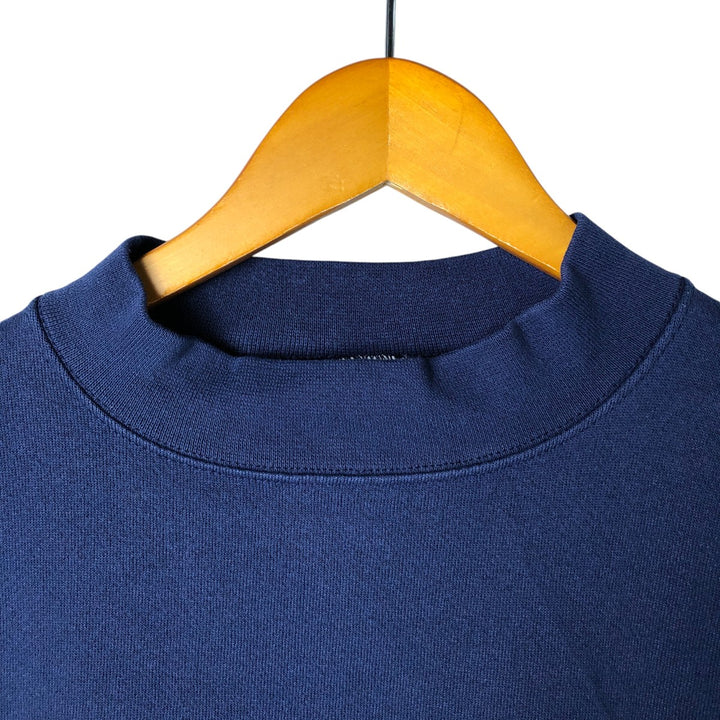 Vintage 90'S CHIC mock neck plain blank sweatshirt, made in the USA, men's size XL cotton navy blue type Vintage Second Hand
