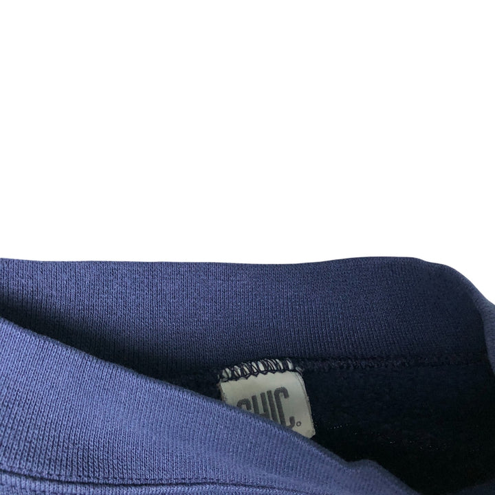 Vintage 90'S CHIC mock neck plain blank sweatshirt, made in the USA, men's size XL cotton navy blue type Vintage Second Hand