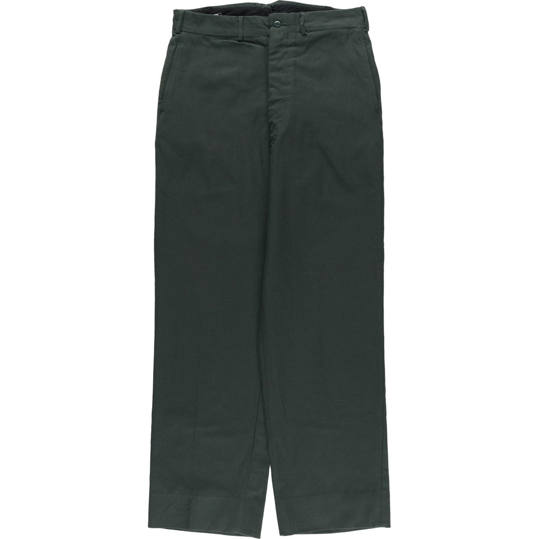 1960'S US Military Issue Wool Trousers, Made in USA, Men's Size W33 (approx.), Vintage wool green type Vintage Second Hand