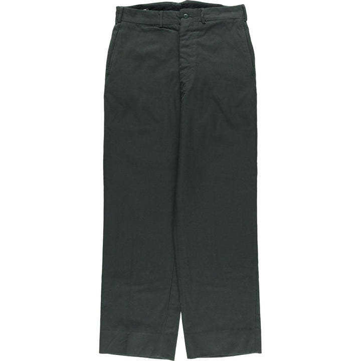 1960'S US Military Issue Wool Trousers, Made in USA, Men's Size W33 (approx.), Vintage wool green type Vintage Second Hand