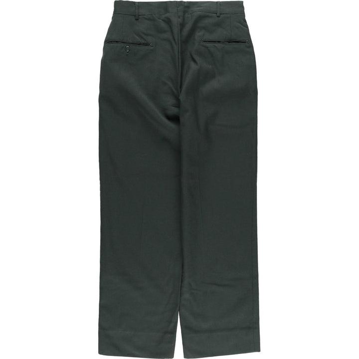 1960'S US Military Issue Wool Trousers, Made in USA, Men's Size W33 (approx.), Vintage wool green type Vintage Second Hand