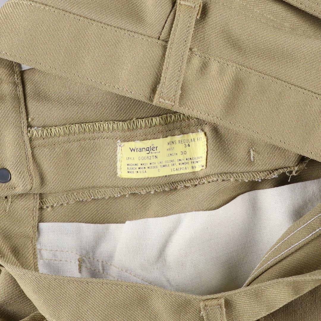 80s-90'S Wrangler USA-made men's size W33 equivalent vintage unclear Beige type Vintage Second Hand