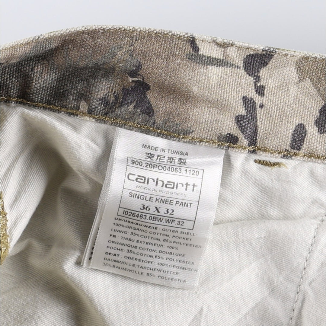 Carhartt WORK IN PROGRESS SINGLE KNEE PANT Camouflage Pattern Duck Painter Pants Men's W37 (approx.) Organic cotton Khaki type Vintage Second Hand