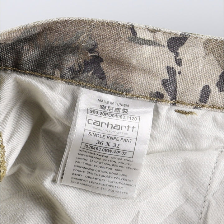 Carhartt WORK IN PROGRESS SINGLE KNEE PANT Camouflage Pattern Duck Painter Pants Men's W37 (approx.) Organic cotton Khaki type Vintage Second Hand