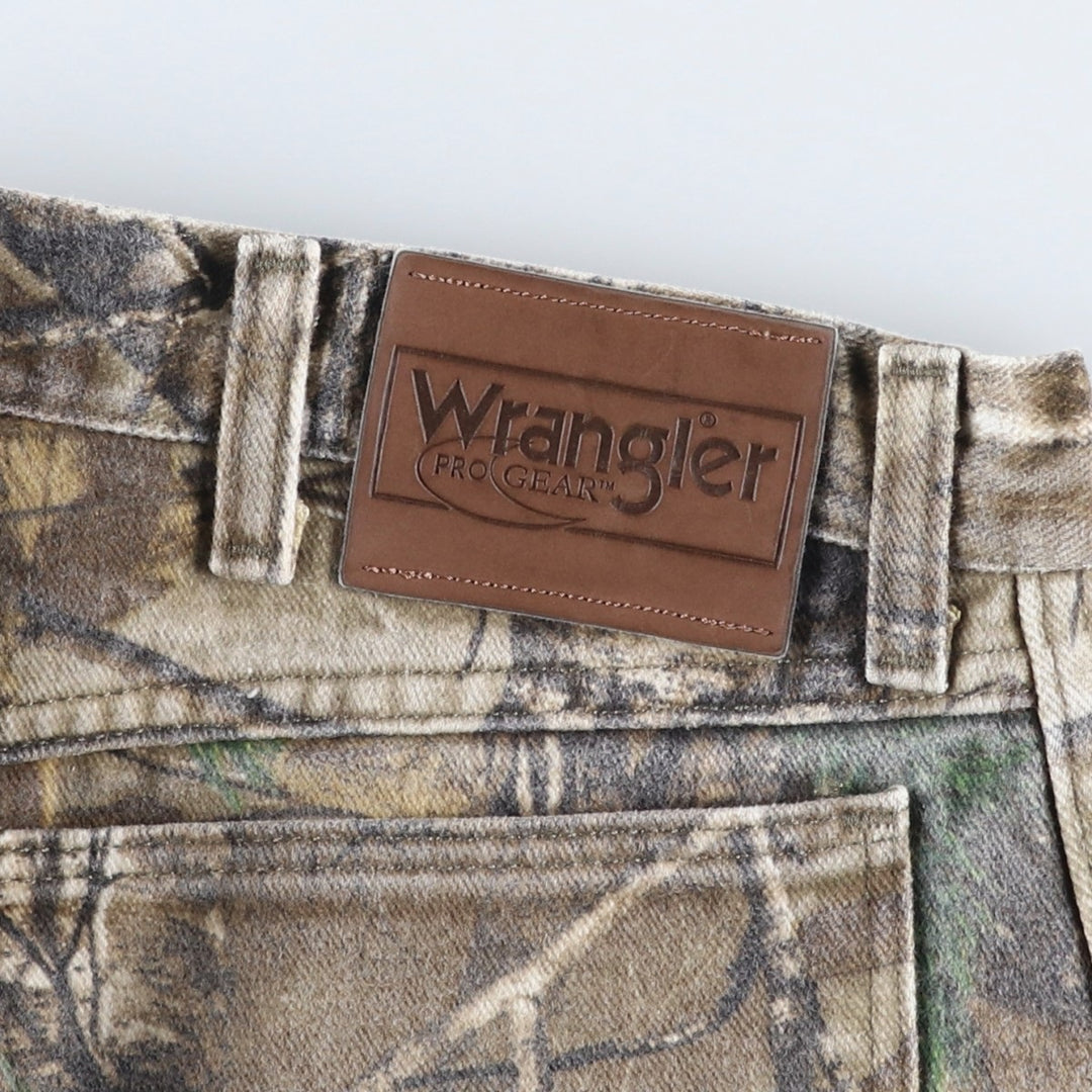 Wrangler PRO GEAR Camouflage Pattern Realtree Camo Tapered Denim Pants, Men's Size W34 cotton Khaki type Vintage Second Hand