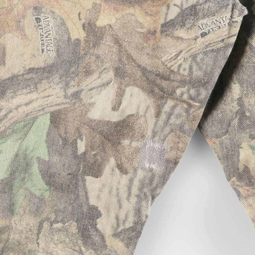 Wrangler Camouflage Pattern Realtree Camo Double Knee Tapered Denim Pants, Men's Size W34 cotton Khaki type Vintage Second Hand