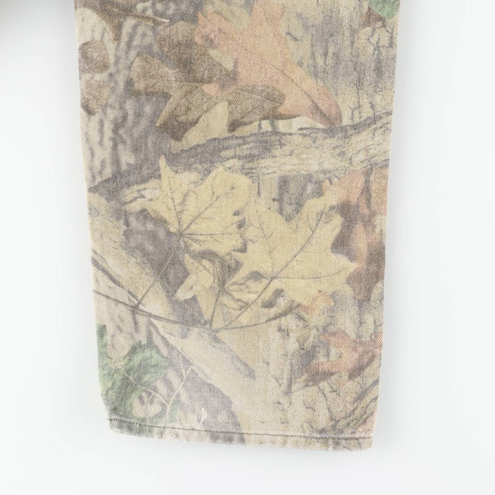 Wrangler Camouflage Pattern Realtree Camo Double Knee Tapered Denim Pants, Men's Size W34 cotton Khaki type Vintage Second Hand