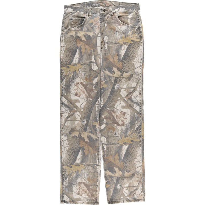 Wrangler PRO GEAR Camouflage Pattern Realtree Camo Tapered Denim Pants, Men's Size W34 cotton Khaki type Vintage Second Hand