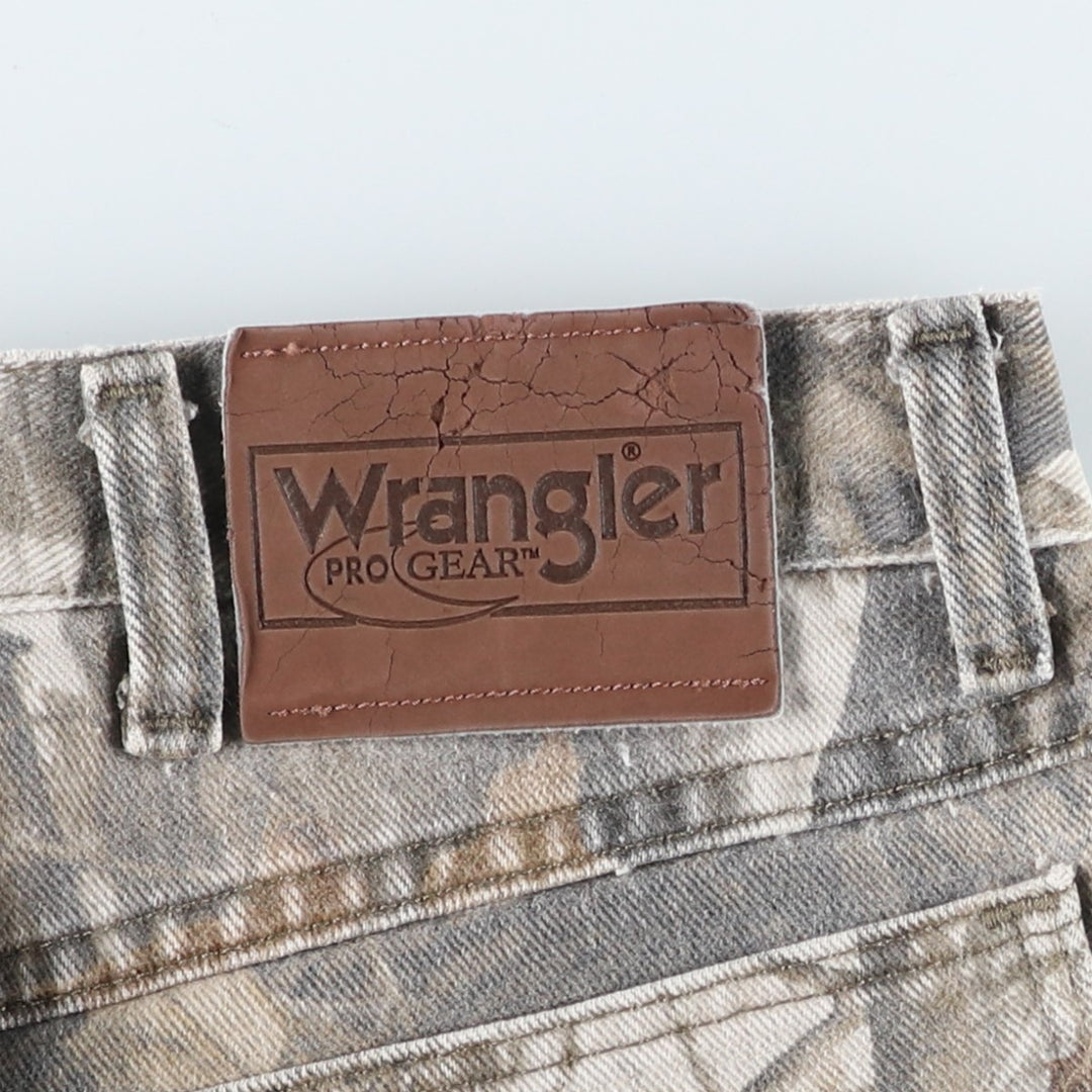 Wrangler PRO GEAR Camouflage Pattern Realtree Camo Tapered Denim Pants, Men's Size W34 cotton Khaki type Vintage Second Hand