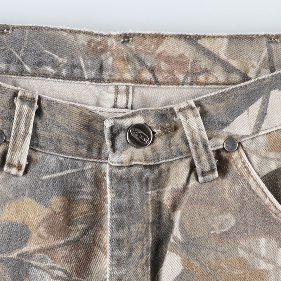 Wrangler PRO GEAR Camouflage Pattern Realtree Camo Tapered Denim Pants, Men's Size W34 cotton Khaki type Vintage Second Hand
