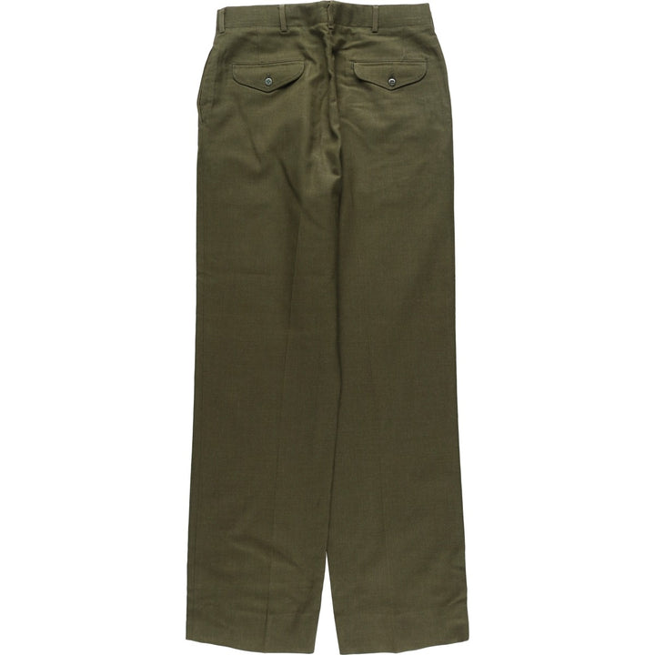 1980'S US Military Issue Wool Trousers, Made in USA, Men's Size W33 (approx.), Vintage wool Khaki type sage green Vintage Second Hand