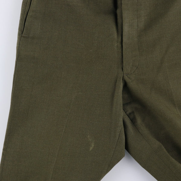 1980'S US Military Issue Wool Trousers, Made in USA, Men's Size W33 (approx.), Vintage wool Khaki type sage green Vintage Second Hand