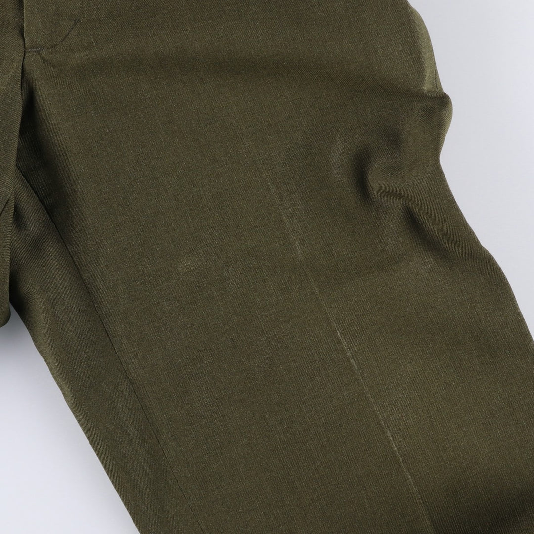 1980'S US Military Issue Wool Trousers, Made in USA, Men's Size W33 (approx.), Vintage wool Khaki type sage green Vintage Second Hand