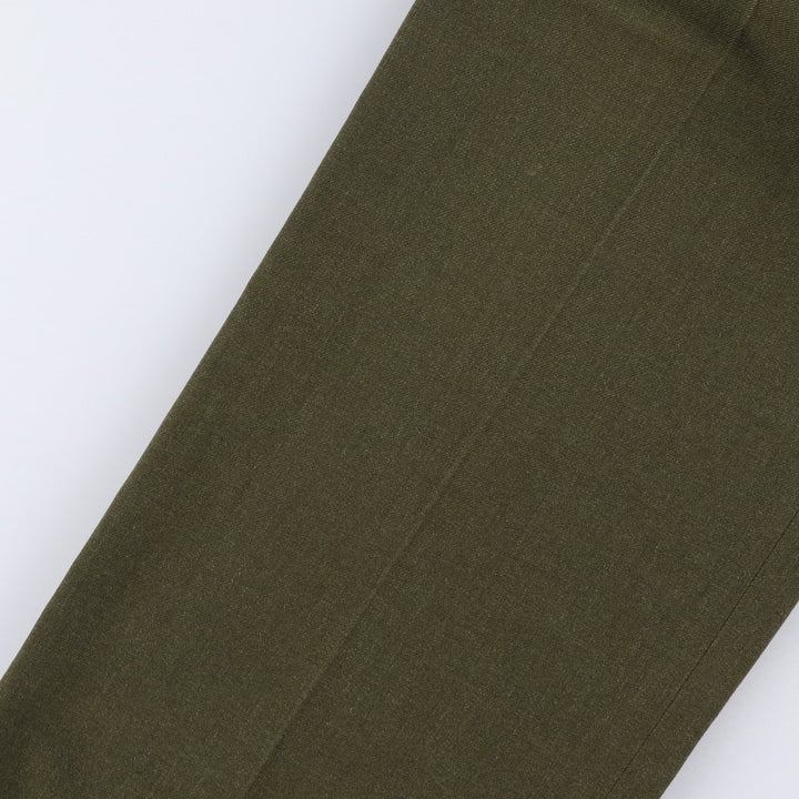 1980'S US Military Issue Wool Trousers, Made in USA, Men's Size W33 (approx.), Vintage wool Khaki type sage green Vintage Second Hand