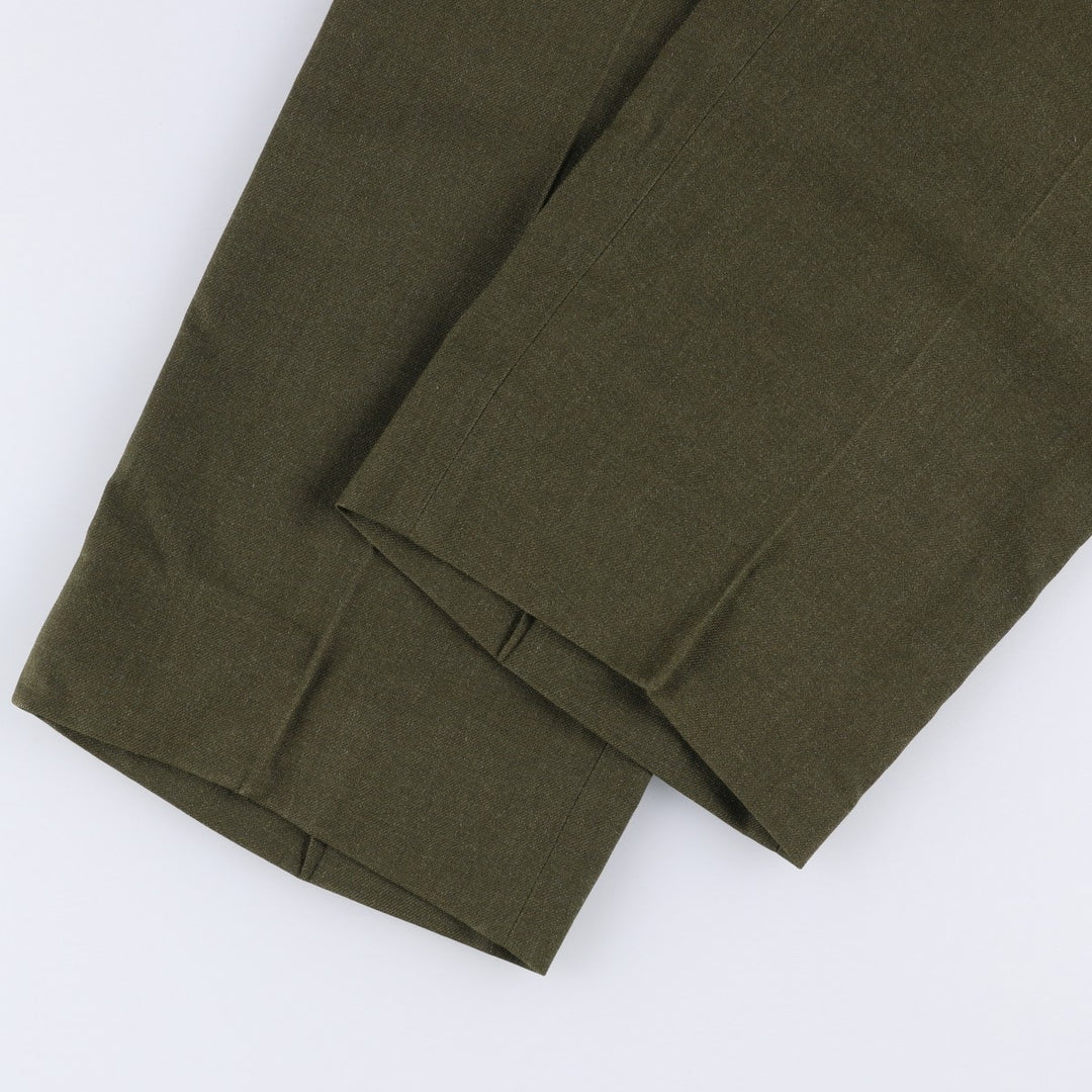 1980'S US Military Issue Wool Trousers, Made in USA, Men's Size W33 (approx.), Vintage wool Khaki type sage green Vintage Second Hand
