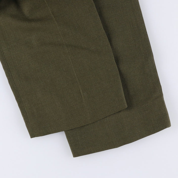 1980'S US Military Issue Wool Trousers, Made in USA, Men's Size W33 (approx.), Vintage wool Khaki type sage green Vintage Second Hand