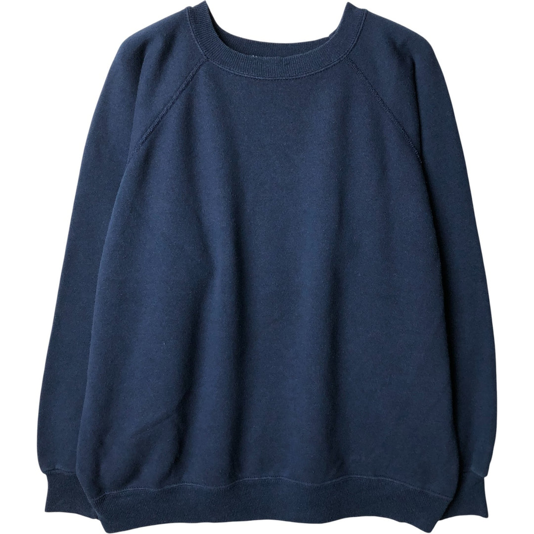 Vintage 90'S Hanes ACTIVEWEAR plain blank sweatshirt, made in the USA, men's size XL cotton Navy blue Vintage Second Hand