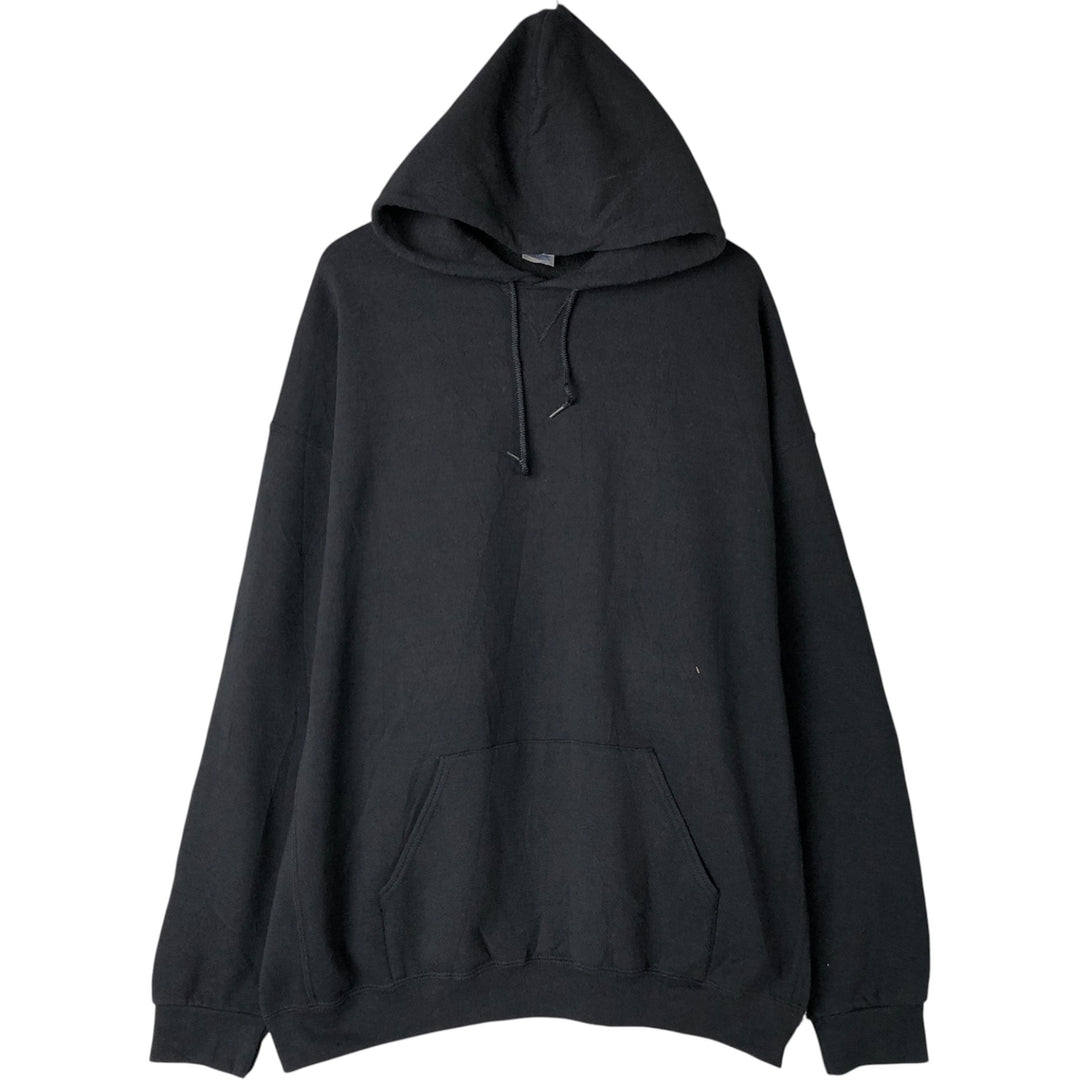 Russell plain blank sweatshirt/hoodie, men's size XXXL cotton black type Vintage Second Hand