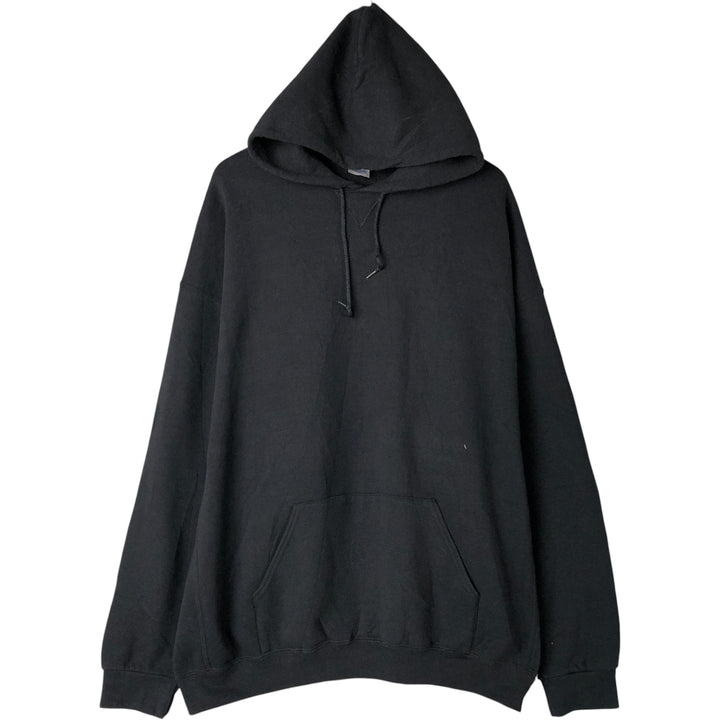 Russell plain blank sweatshirt/hoodie, men's size XXXL cotton black type Vintage Second Hand