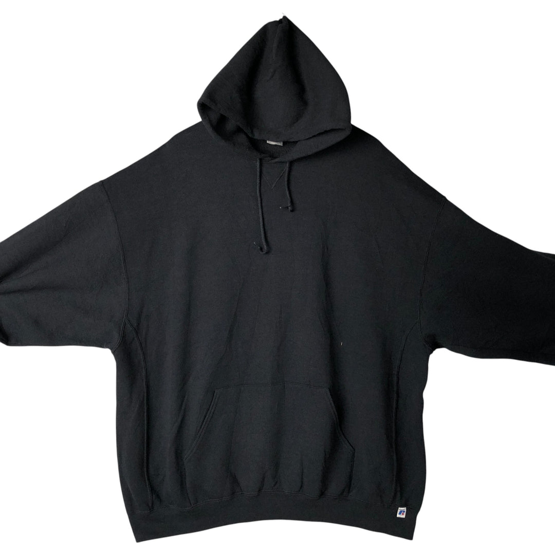 Russell plain blank sweatshirt/hoodie, men's size XXXL cotton black type Vintage Second Hand