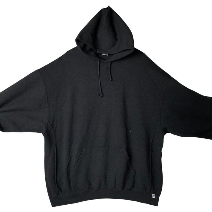 Russell plain blank sweatshirt/hoodie, men's size XXXL cotton black type Vintage Second Hand